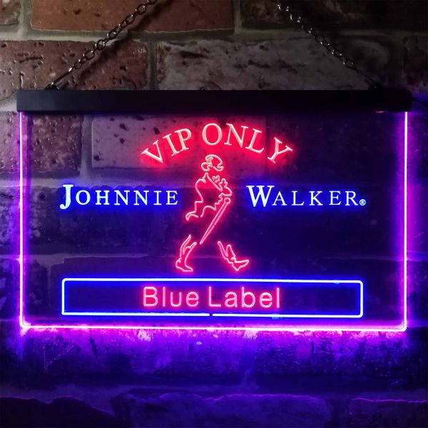 JW Blue Label VIP Only Dual LED Neon Light Sign